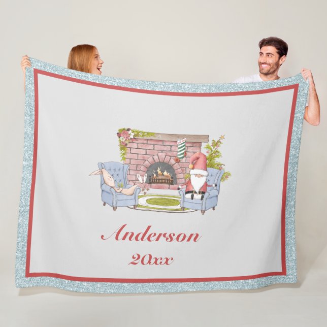 Santa Surname Year Keepsake Fleece Blanket (In Situ)