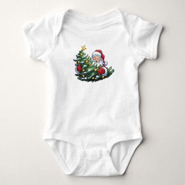 Santa Surprise Baby Bodysuit (Front)