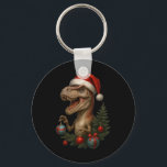 Santa T-rex Christmas Funny Dinosaur Holiday  Key Ring<br><div class="desc">Santa T-rex Christmas Funny Dinosaur Holiday</div>