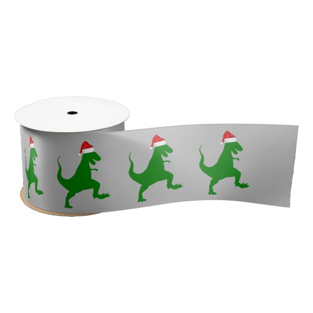 Santa T-Rex Satin Ribbon (Spool)