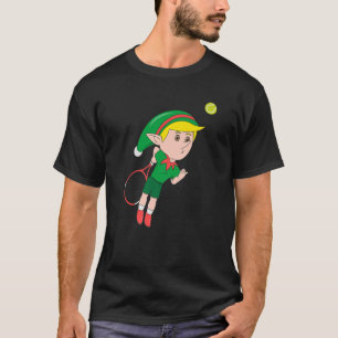 Santa Tennis Christmas Cool Sport Xmas Pajama Holi T-Shirt