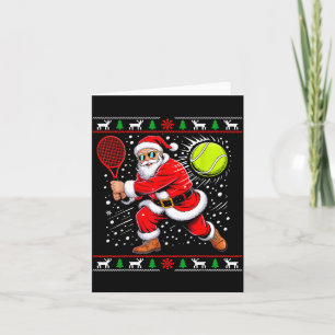 Santa Tennis Player Christmas Xmas Funny Holiday M Card