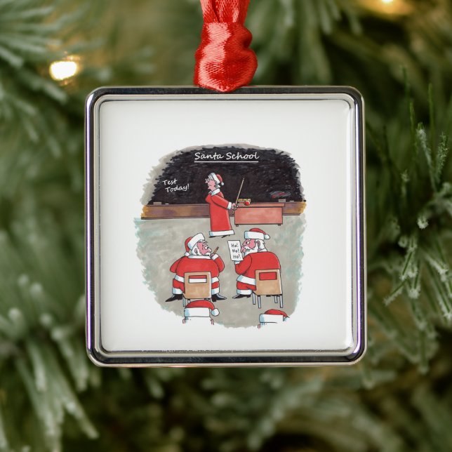 Santa Test square premium ornament (Tree)