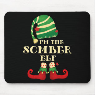 Santa The Sombre Elf Christmas Matching Family Cow Mouse Pad