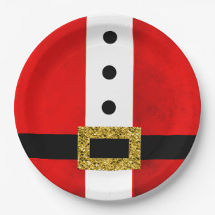 Santa Themed Paper Plate