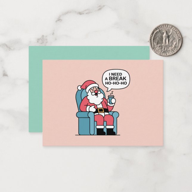 Santa Therapy Christmas Card (Front/Back In Situ)