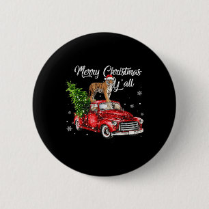 Santa Tiger Ride Red Truck Ugly Sweater Christmas  6 Cm Round Badge