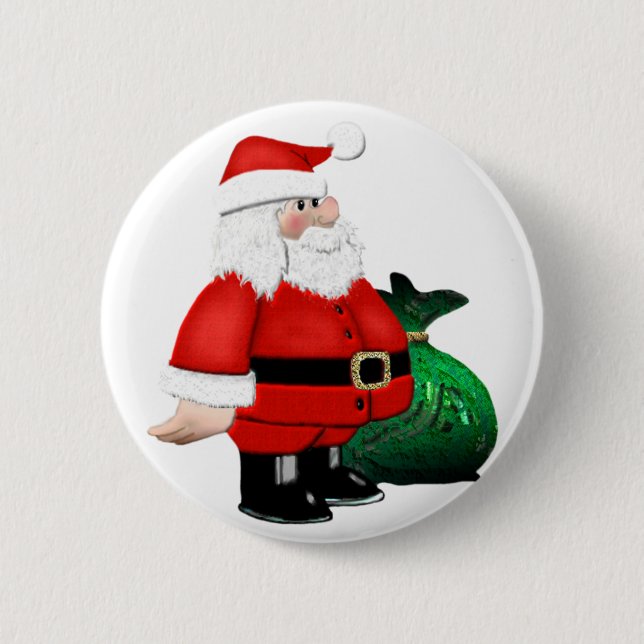 Santa Time 6 Cm Round Badge (Front)