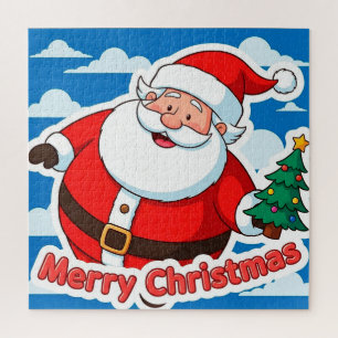 Santa Tiny Tree Scene For Cosy Holiday Family Fun Jigsaw Puzzle