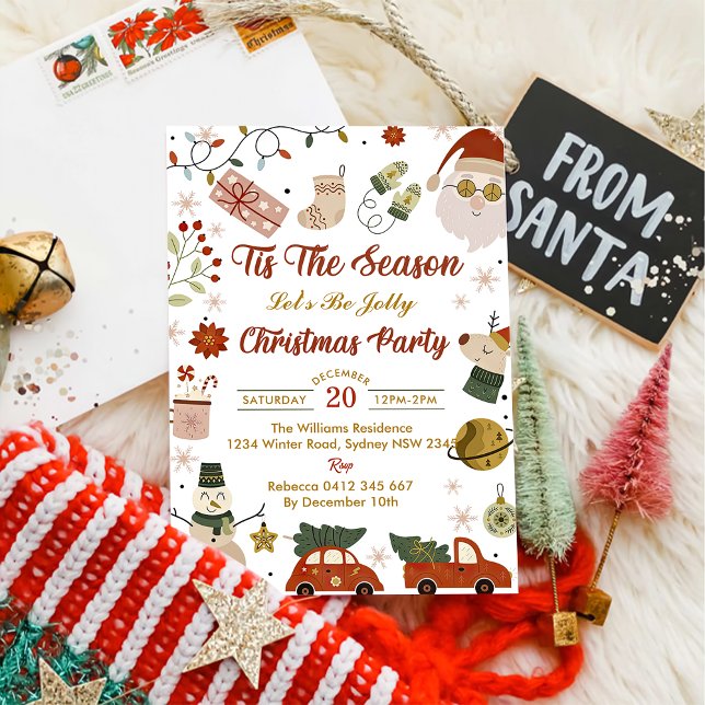 Santa Tis The Season Christmas Party Invitation (Creator Uploaded)