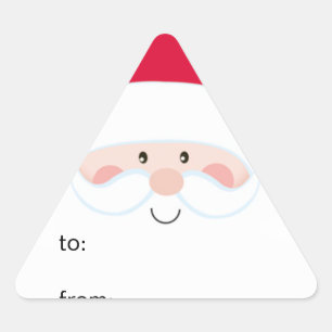Santa To From Triangle Sticker