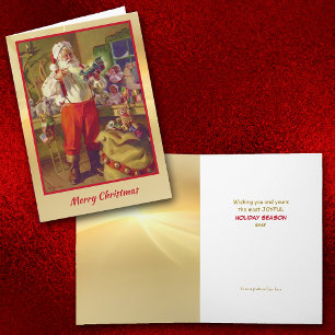 Santa Toy Workshop Christmas Card