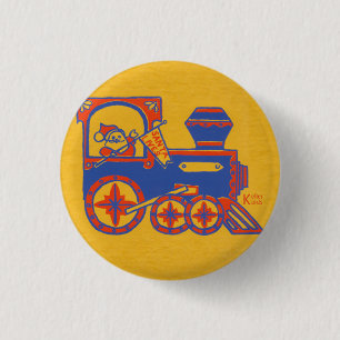 Santa Train 3 Cm Round Badge
