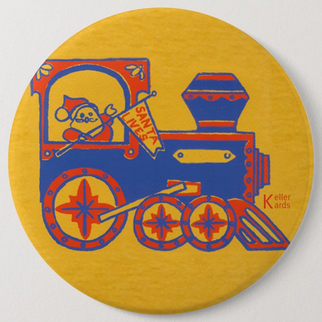 Santa Train 6 Cm Round Badge (Front)