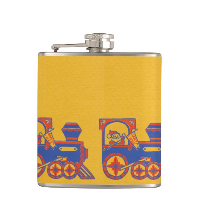 Santa Train Hip Flask (Front)