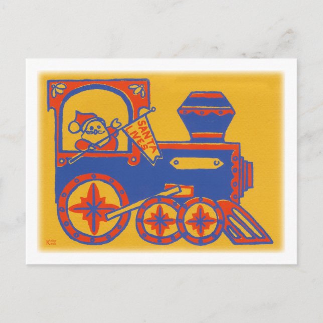 Santa Train Holiday Postcard (Front)