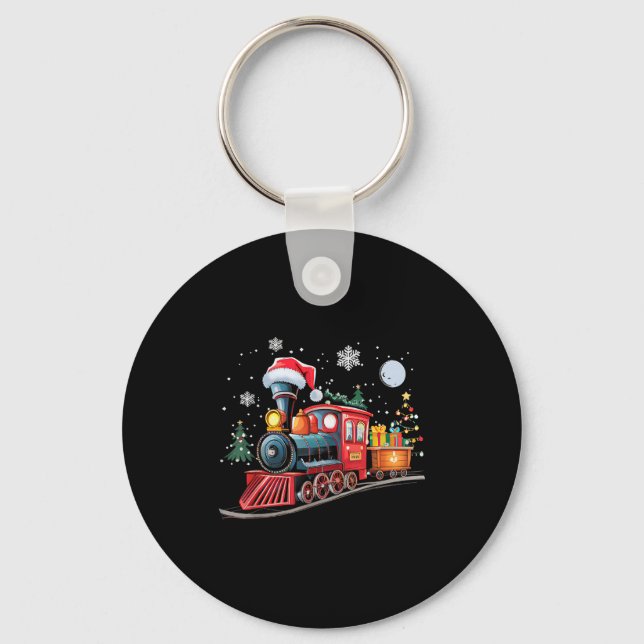 Santa Train Lights Christmas Driving Xmas Boys Kid Key Ring (Front)