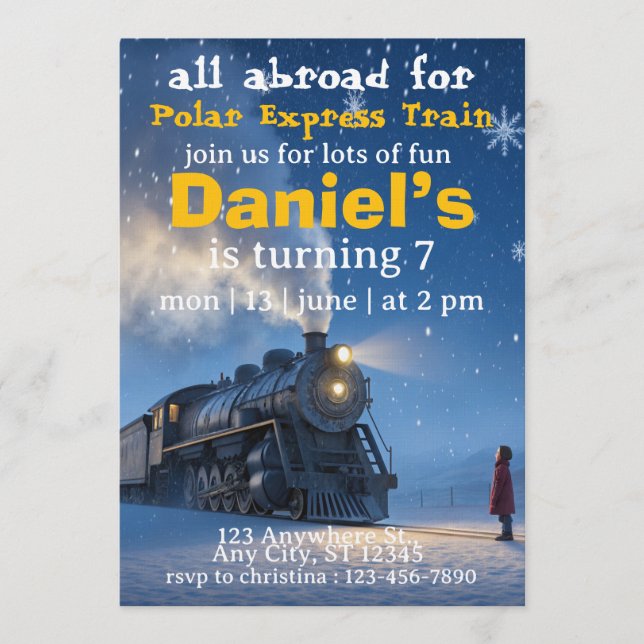 santa train polar express invitation (Front)