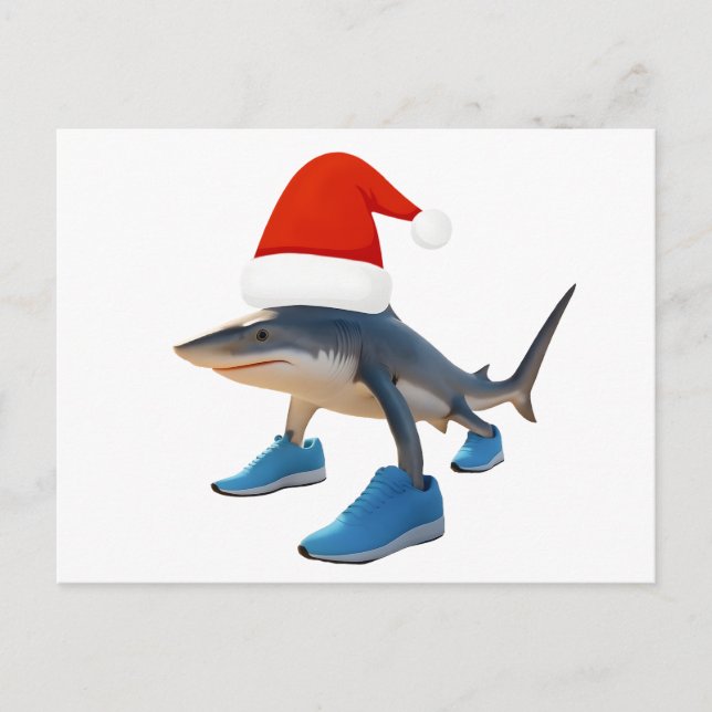Santa Tralalero Tralala –Shark in Santa Hat Holiday Postcard (Front)