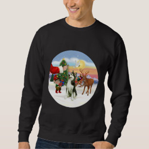 Santa Treat For His Siberian Husky A Sweatshirt