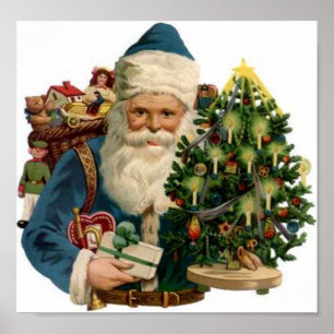Santa, Tree, Bag of Toys Poster