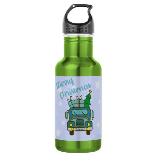 Santa truck front view Merry Christmas 532 Ml Water Bottle