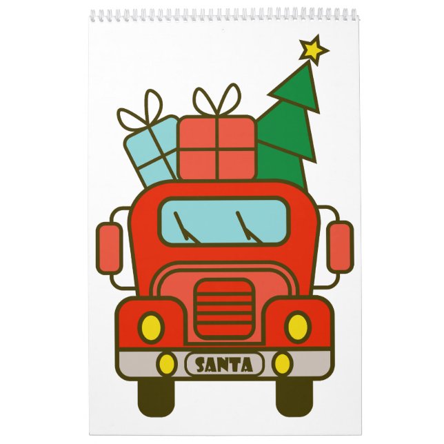 Santa truck front view Merry Christmas Calendar (Cover)