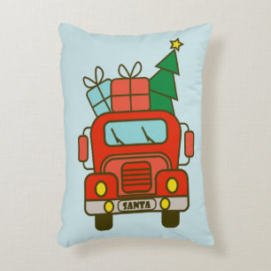 Santa truck front view Merry Christmas Decorative Cushion
