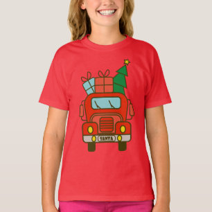Santa truck front view Merry Christmas T-Shirt