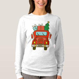 Santa truck front view Merry Christmas T-Shirt