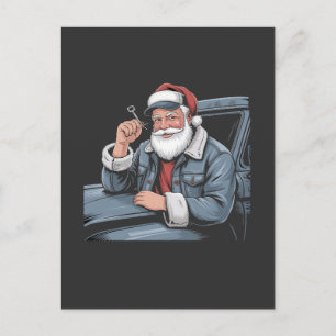 Santa Truck Rigging Funny Truck Driver Christmas Holiday Postcard