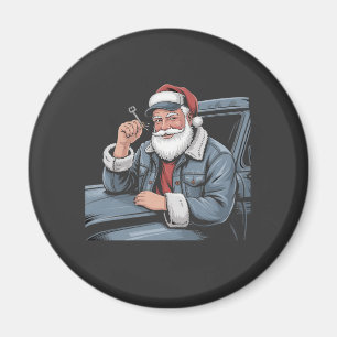 Santa Truck Rigging Funny Truck Driver Christmas   Magnet