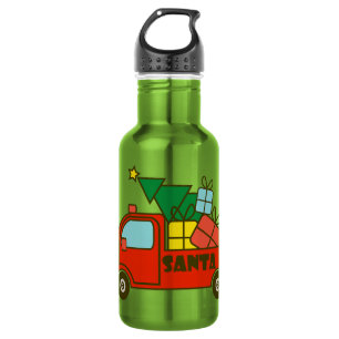 Santa truck side view Merry Christmas 532 Ml Water Bottle