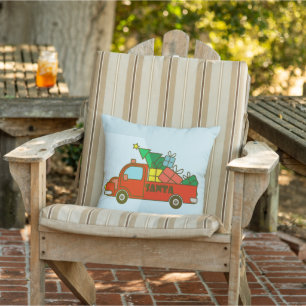 Santa truck side view Merry Christmas Cushion