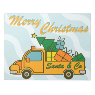 Santa truck side view Merry Christmas Notepad