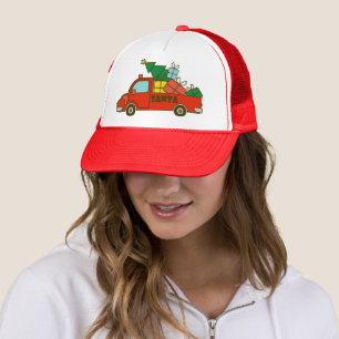 Santa truck side view Merry Christmas Trucker Hat