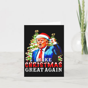 Santa Trump 45-47 Xmas Pyjamas Make Christmas Grea Card
