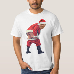 Santa Trump Build The Wall  Funny political  T-Shirt