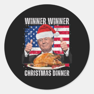 Santa Trump Christmas Humour Funny Trump Xmas Classic Round Sticker