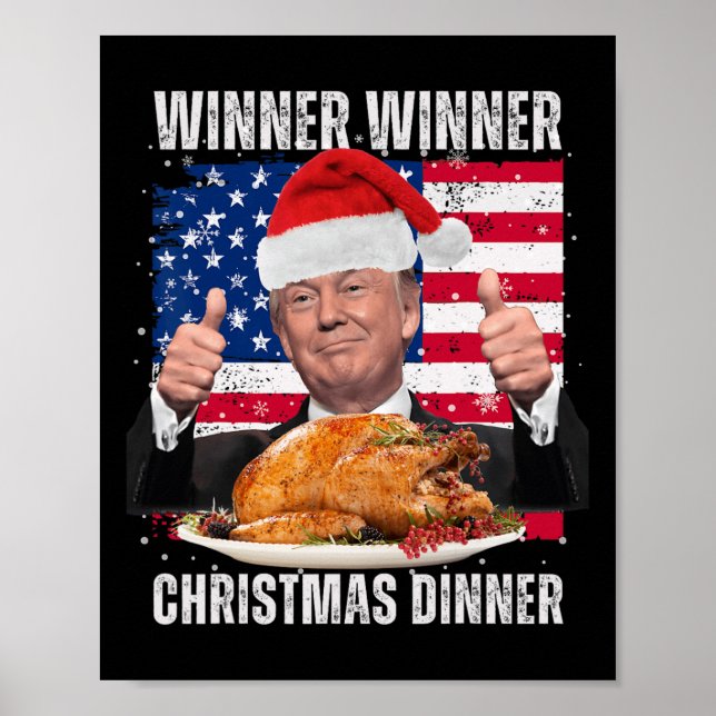Santa Trump Christmas Humour Funny Trump Xmas  Poster (Front)