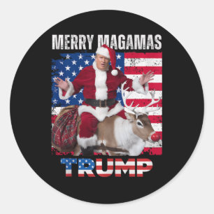 Santa Trump Christmas Humour Funny Trump Xmas Tank Classic Round Sticker