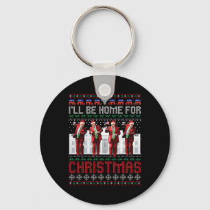 Santa Trump Dance I'll Be Home For Christmas Ugly Key Ring