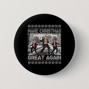 Santa Trump Dance Make Christmas Great Again Ugly  6 Cm Round Badge