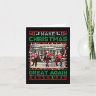Santa Trump Dance Make Christmas Great Again Ugly Card