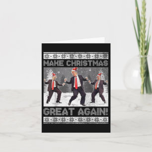Santa Trump Dance Make Christmas Great Again Ugly Card