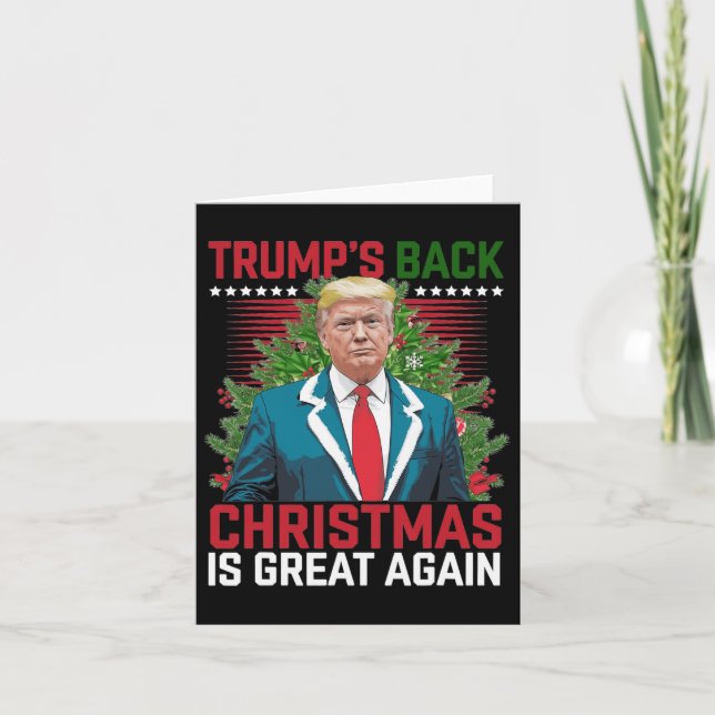 Santa Trump Dance Make Christmas Great Again Ugly  Card (Front)