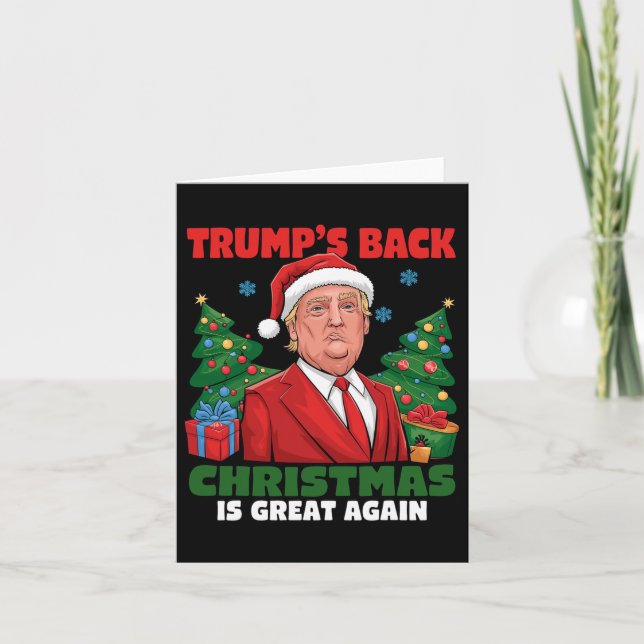 Santa Trump Dance Make Christmas Great Again Ugly  Card (Front)
