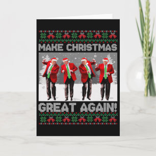 Santa Trump Dance Make Christmas Great Again Ugly Card
