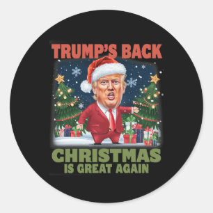 Santa Trump Dance Make Christmas Great Again Ugly Classic Round Sticker