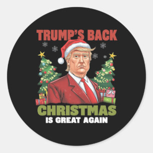 Santa Trump Dance Make Christmas Great Again Ugly Classic Round Sticker